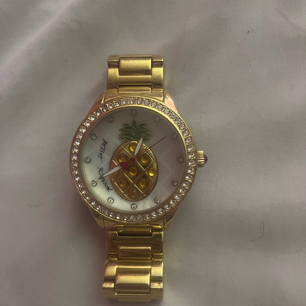 Betsey Johnson Gold Pineapple Watch